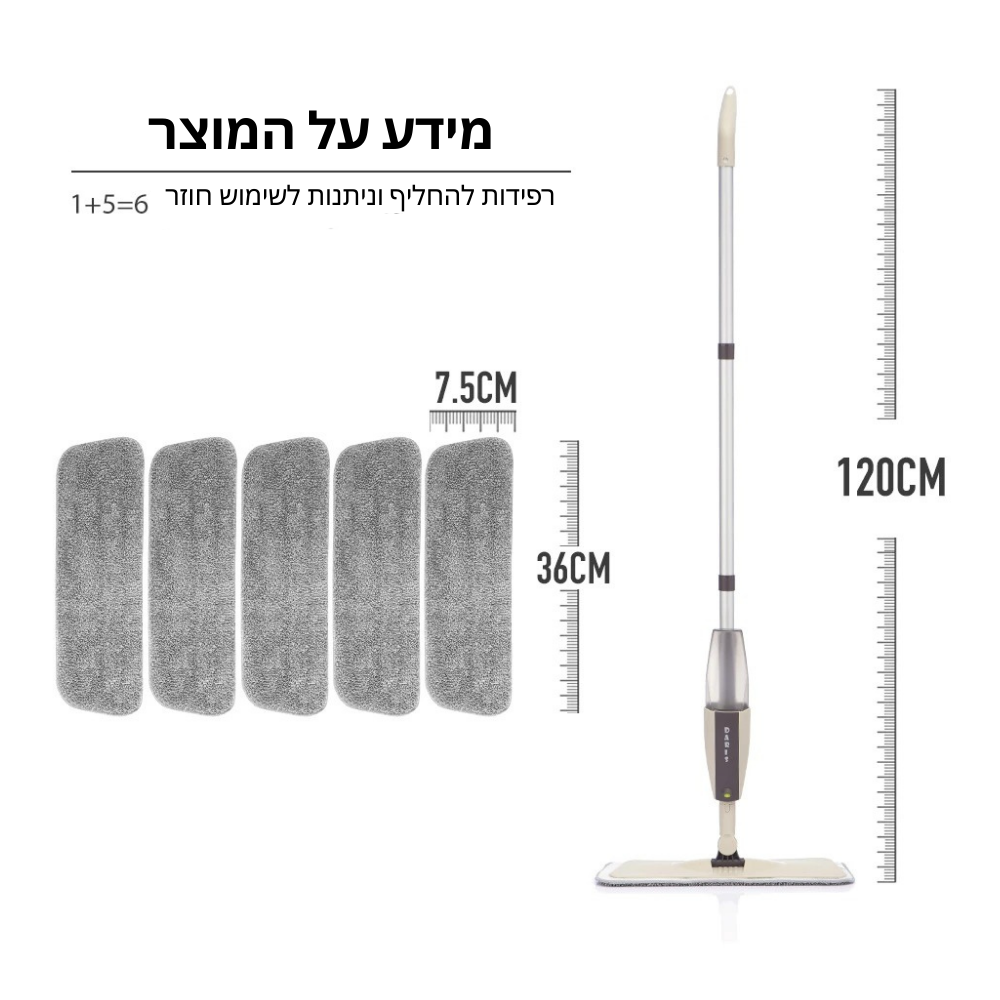 סט מטאטא סובב לניקוי רצפה